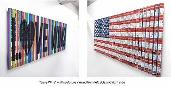 Work:&nbsp;Love Wins/Flag (Sold) commissions available 32 x 72 x 2 1/2 in.