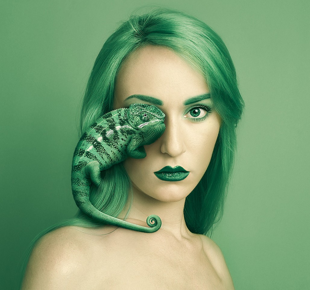 Flora Borsi, Animeyed, Chameleon
Archival pigment print on Hahnemuhle paper, 27 1/2 x 29 1/2 in.