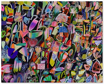 Sarah Giannobile -&nbsp;Cecropia Moth "Garden" 60 x 72 in.