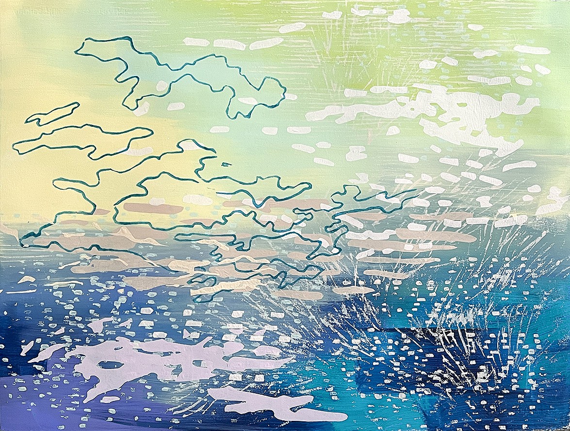 Laura Fayer, North Sea 104
Acrylic and Japanese paper on paper, 22 x 30 in.