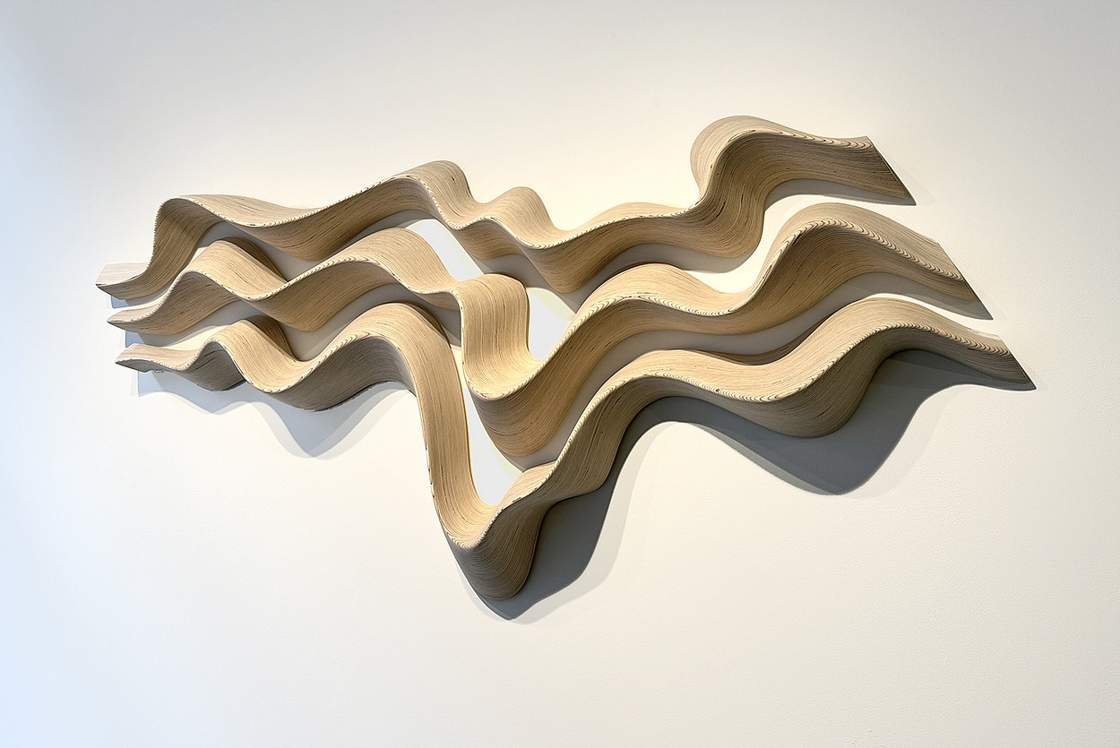 Daniel Mirchev, Hyper Zoom Series: Passion (Sold)
Layered plywood, 36 x 80 x 7 in.