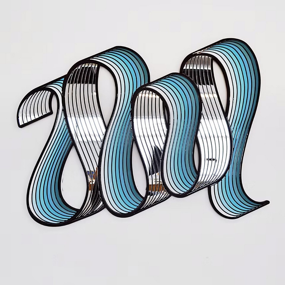 Jenna Krypell, Steel and Teal (Sold)
Paint, resin & mirror on panel, 43 x 60 inches, commissions possible