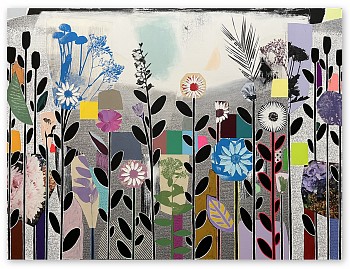 Work:&nbsp;Emily Filler Dreamscape (blue dahlia) 54 x 72 in.